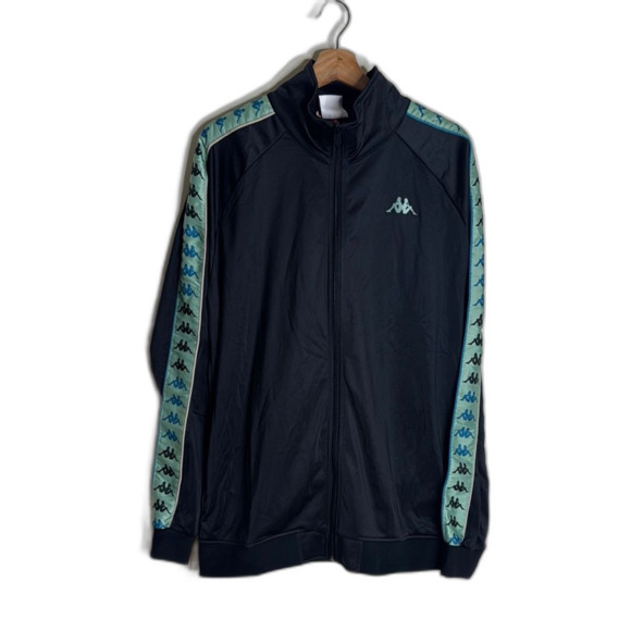 Kappa Men 222 Bandana Mercury Tracksuit jacket and pants black sage green XXL - Picture 3 of 15